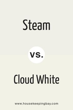 Steam vs. Cloud White by Benjamin Moore Bm Steam Paint Color, Steam Benjamin Moore, Bm Cloud White, Benjamin Moore Cloud White, White Paint Color, White Paint Colors, Neutral Paint, White Doves