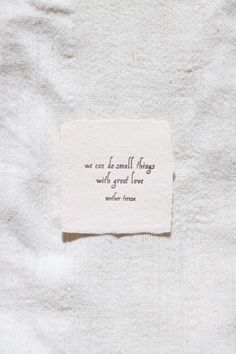 a piece of paper with a quote on it