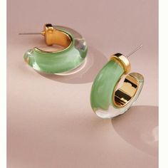 Anthropologie Chunky Resin Hoop Earring Chic Small Hoop Earrings For Spring, Chic Green Jewelry For Spring, Chic Green Spring Jewelry, Chic Small Hoop Summer Earrings, Chic Small Hoop Earrings For Summer, Green Hoop Earrings For Spring, Chic Green Hoop Jewelry, Chic Everyday Hoop Earrings For Spring, Chic Hoop Earrings For Everyday Spring Wear