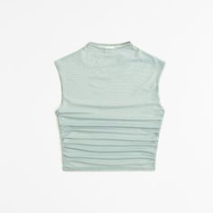 Elevate your wardrobe with the A&F Paloma Mesh Top, a perfect blend of style and comfort. This slim-fitting top is crafted from a soft mesh fabric composed of polyester and elastane, ensuring both durability and flexibility.

- Size: XS
- Color: Green
- Material: Polyester, Elastane
- Gender: Female
- Features: Ruching details along the bodice, trendy shell neckline

Ideal for both casual outings and evening events, the Paloma Mesh Top from Abercrombie & Fitch offers a chic, figure-flattering de Female Features, Shell Top, Shell Tops, Ruched Top, Green Material, Women's Tops, Paloma, American Apparel, Mesh Fabric