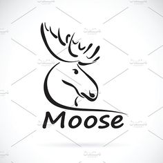 moose logo on white background with the word moose written in black and white font, suitable for