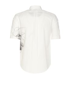 100% Cotton | Alexander Mc Queen Men's Dragonfly Shirt in White Black | SS24 Mc Queen, Alexander Mcqueen Men, Valentino Men, Engineered Garments, British Design, Luxury Retail, Luxury Boutique, Women Collection, Color Splash