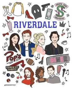 the riverdale poster is surrounded by people