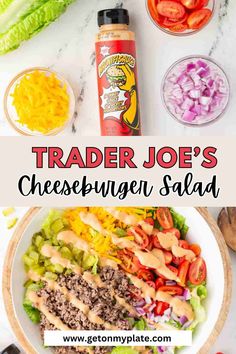 the ingredients for trader joe's cheeseburger salad