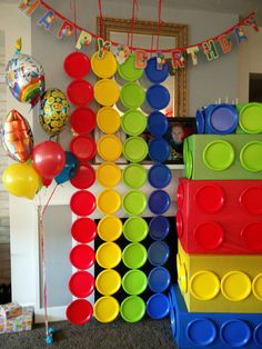 a birthday party with balloons and decorations