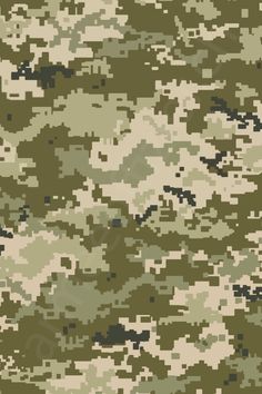 an army camo pattern is shown in green and beige colors, with black dots on the side