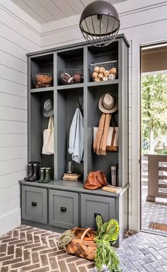 Small Mudroom In Kitchen, Built In Cubbies Entryway, Small Mud Room Storage, Entryway Drop Zone Small Spaces, Entryway Mudroom Ideas Entrance, Small Laundry Mudroom, Corner Mudroom Ideas, Simple Mudroom