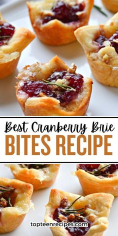 the best cranberry brie bites recipe is made with puff pastry crusts