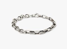 MIXED CHAIN BRACELET 280: this adjustable dual-link bracelet features a large round cable chain that is paired with a box chain Sculptural Object, Men's Bracelets, Lower East Side, Luxury Collection, East Side, Box Chain, Square Scarf, Cable Chain, Modern Luxury