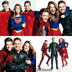 the cast of'supergirl'poses in their costumes