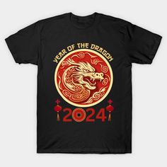 Chinese lunar Year 2024 Year Of The Dragon 2024 -- Choose from our vast selection of Crewneck and V-Neck T-Shirts to match with your favorite design to make the perfect custom graphic T-Shirt. Pick your favorite: Classic, Relaxed Fit, V-Neck, Tri-Blend, Dolman Extra Soft Tri-Blend, Slouchy V-Neck, Slouchy, Premium, Heavyweight, Curvy, Ringer, and Curvy V-Neck. Customize your color! For men and women. Year Of The Dragon 2024, Dragon 2024, Lunar Year, 2024 Year, New Years Shirts, Year 2024, Color Of The Year, The Dragon