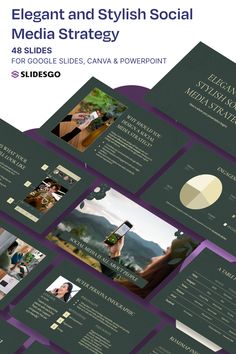 Elegant and Stylish Social Media Strategy I Google Slides, Canva & PowerPoint Presentation Template Social Media Powerpoint Template, Google Slides Themes Templates, Wine Powerpoint Template, Digital Marketing Powerpoint Template, Google Inspired Ppt Template