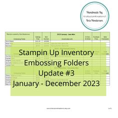 the stampin up inventory embossing folders update 3 january - december 2012