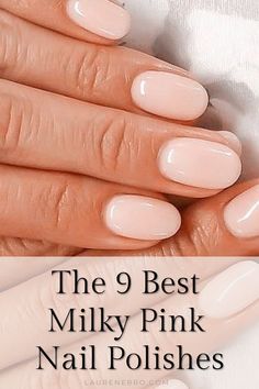 Milky pink is a fun twist on your typical pink nails. It isn’t quite opaque, but it isn’t sheer either- it’s a mixture of the two and leaves you with a beautiful natural-looking color that goes with everything and works on any skin tone. If you’re looking for the best light pink/ white polish with flawless coverage this post has lots of options for you! This post has all the nail inspiration you need for your next DIY manicure! Milky White Opi Colors, Neutral Toe Nail Colors Natural, Milky Pink Manicure, Neutral Light Pink Nails, Nails Inc Polish, Gelish Tan My Hide, Boatloads Of Love Essie, Popular Shellac Nail Colors, Best Milky Pink Nail Polish