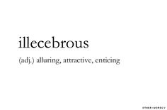 the words illecebrous are written in black and white on a white background