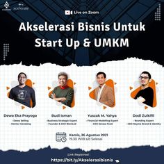 the poster for akselrasi business untuk start up and umm