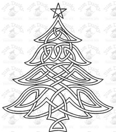 a celtic christmas tree with an ornament in the middle