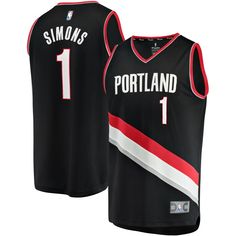 the portland blazers jersey is shown in black