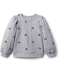 Janie and Jack Minnie Mouse Sweatshirt (Toddler/Little Kids/Big Kids) | Zappos.com Playful Fall Tops For Playwear, Fall Playtime Crew Neck Tops, Fall Playwear Crew Neck Tops, Crew Neck Tops For Playwear In Fall, Crew Neck Tops For Fall Playwear, Cute Crew Neck Sweatshirt For Playtime, Cute Cotton Sweatshirt For Playwear, Cute Cotton Playwear Sweatshirt, Cute Cotton Sweatshirt