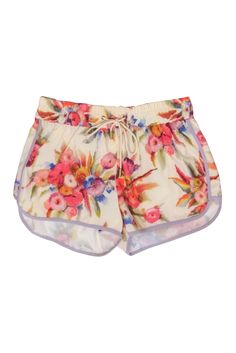 Current Boutique-Zimmermann - Cream w/ Multi-Colored Floral Print Shorts Sz 1 Playful Spring Pajama Shorts, Playful Floral Print Bottoms For Spring, Multicolor Spring Pajama Shorts For Loungewear, Playful Floral Print Spring Bottoms, Multicolor Pajama Shorts For Spring Loungewear, Multicolor Printed Loungewear Shorts, Multicolor Printed Shorts For Loungewear, Spring Printed Shorts For Loungewear, Playful Spring Vacation Pajama Shorts