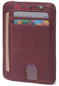 PRICES MAY VARY. Leather lining Zipper closure Dry Cloth Clean Leather Credit Card Holder, Wallet For Men, Money Organization, Minimalist Wallet, Leather Projects, Slim Wallet, Credit Card Holder, Burgundy Red, Wallet Men