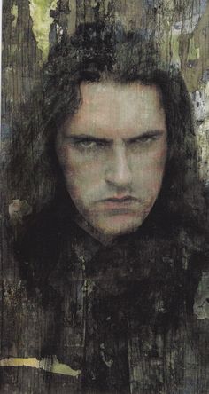 a drawing of a man with long hair