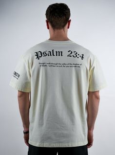 Psalm 23:4 Every single day we need this reminder to look to God for our strength, validation, and identity. FIT: Male Model is 6’0”, comfortably wearing a size L Female Model is 5'4", wearing size S Fits true to size for an oversized look. DESIGN: 100% Premium Soft Heavyweight Cotton Dropped Shoulders Cool-To-Touch Soft Wash look and feel with flexible material Extended Length WASHING AND CARE: Recommended washing inside-out on cold with like colors Hang dry HolStrength - Premium Christian Clot Men Christian Shirts, Christian Shirts For Men, Christian T Shirt Ideas, Christian Clothing Men, God Clothing, Minimal Shirt Design, Christian Clothes, Christian Clothing Brand, Jesus Clothes