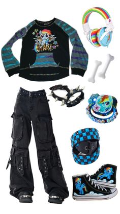 Scene Boy Outfits, Alien Clothes, Video Game Outfits, Trashy Outfits, Outfit Collage