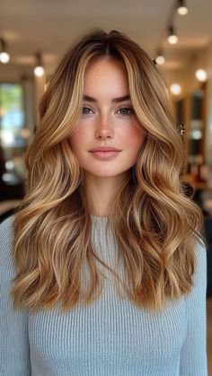 Maple blonde is a warm, rich shade that combines golden blonde with hints of caramel and auburn, perfect for a cozy, autumn-inspired look. This inviting color adds depth and warmth to your hair, making it ideal for any season. Click the pin and follow us for more gorgeous blonde inspirations! #MapleBlonde #WarmHairColors #HairColorInspo #BlondeGoals #AutumnVibes Light Auburn Hair, Caramel Blonde Hair, Warm Hair Color, Diy Hair Masks, Golden Blonde Hair, Blonde Hair Color Ideas, Hair Masks, Caramel Hair, Strawberry Blonde Hair