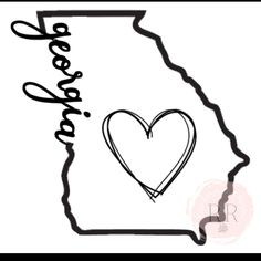 the state of indiana with a heart in it