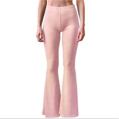 Gorgeous Fitted Bell Bottom Pants In Super Stretchy Ribbed Knit Material. High Waisted With A Dramatic Flare, They Are Flattering And Slimming On Many Body Types. Stretch Knit Material Make Them Super Comfortable And Versatile. Garment Measurements (In Inches): Bust - Waist - Rise - Hip Xs: 26 - 24 - 10 - 31 S: 28 - 26 - 10 - 31 M: 30 - 28 - 10.5 - 32 L: 32 - 30 - 10.5 - 32 Xl: 34 - 32 - 11 - 33 Xxl: 36 - 34 - 11 - 33 Model Measurements: Bust: 32" Waist: 25" Hips: 35" Height: 5'5 Model Is Wearin High Stretch Ribbed Pants For Spring, Fitted High-waisted Pink Leggings, Chic High Stretch Pink Bottoms, Trendy High-stretch Pink Bottoms, High Stretch Pink Long Bottoms, Ribbed High Stretch Bottoms For Summer, High Stretch Ribbed Summer Bottoms, High Stretch Ribbed Bottoms For Summer, High Waist High Stretch Pink Pants