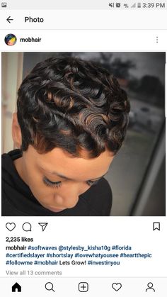 Hair Styles Pixie Bob, Finger Waves Short Hair Black Women, Women Bob Haircut, Short Haircut Ideas, Short Relaxed Hairstyles, Finger Wave Hair, Short Hair Designs, Black Hair Short Cuts