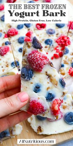 the best frozen yogurt bark with berries and blueberries