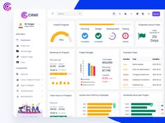 the dashboard screen for crm