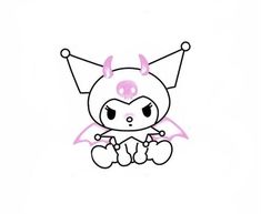 an image of a cartoon character with pink hair and horns on it's head