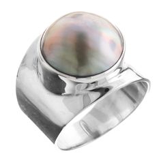 "925 Sterling Silver Lavender Champagne Mabe Pearl Sterling Sz 6 Ring  .  Pearl Type:  Champagne mabe pearl(15mm) Ring Dimension:  20mm (13/16\") Ring Material:  925 sterling silver Ring Size:  US 6 Ring Weight:  ~13 grams  Note:  Actual ring pictured" Elegant Sterling Silver Cabochon Pearl Ring, Fine Jewelry Silver Pearl Ring With Polished Finish, Silver Pearl Ring With Polished Finish Fine Jewelry, Silver Pearl Ring With Polished Finish In Fine Jewelry, Formal Silver Pearl Ring With Polished Finish, Silver Pearl Ring With Cabochon, Elegant Dome Ring Stamped 925, Classic Silver Cabochon Pearl Ring, Classic Silver Pearl Ring With Polished Finish