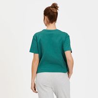 Our relaxed-fit Crusher Tee, in a cool cropped (but not too cropped) length. Washed for everyday softness and falls loosely off the body. 100% USA Grown Cotton Jersey 5.9 oz. Garment washed for softness. Relaxed boxy fit with a slight dropped shoulder Crew neck with cotton/spandex rib trim and self-fabric taping inside back neck Locker label with unique message at lower hem Printed graphic Imported | Life is Good Women's Solid Boxy Crusher Short Sleeve T-Shirt in Spruce Green Size XL | 100% Cott Green Crew Neck Crop Top Casual, Sporty Crew Neck Relaxed Fit Crop Top, Green Relaxed Fit Short Sleeve Crop Top, Sporty Cotton Cropped Shirt With Relaxed Fit, Green Relaxed Fit Cotton Crop Top, Sporty Cropped Shirt With Relaxed Fit And Crew Neck, Sporty Relaxed Fit Cotton Cropped Shirt, Casual Green Cropped T-shirt With Relaxed Fit, Oversized Cotton Casual Cropped Shirt