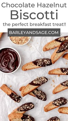 chocolate hazelnut biscotti is the perfect breakfast treat