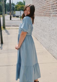 Dusty Blue Maxi Dress Blue Cotton Maxi Dress Floor-length, Blue Cotton Maternity Dress, Blue A-line Cotton Maxi Dress, Blue Cotton Maxi Dress With 3/4 Sleeves, Blue V-neck Rayon Maxi Dress, Blue Maxi, Dark Turquoise, Dress Dusty, Gender Female