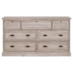 a white dresser with six drawers