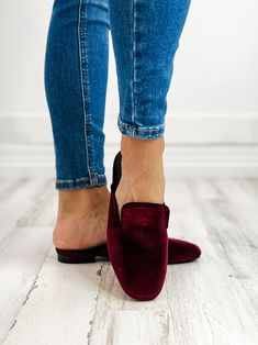 Elevate your shoe game with these velvety mules! Slip them on for a pop of color and elevated style. No spotlight is needed with these statement shoes. Corkys are only available in whole sizes. If you are in between sizes, we recommend sizing up to the next whole size. Statement Shoes, Mule Shoes, Elevated Style, Statement Shoe, Burgundy Velvet, Slip On Mules, Pop Of Color, Shoe Game, Mules Shoes