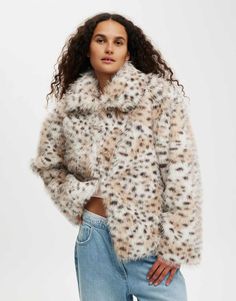 Coats & Jackets by Cotton:On Double-tap worthy Animal print Spread collar Secure fastening Regular fit Jane Dress, Print Coat, Snow Leopard, Plus Size Skirts, Women's Coats & Jackets, Faux Fur Jacket, Faux Fur Coat, Plus Size Pregnancy, Fur Jacket