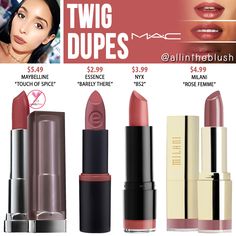 Mac Twig Lipstick, Mac Twig, Mac Make Up, Lipstick For Fair Skin, Lipstick Designs, Lipstick Art, Mascara Tips