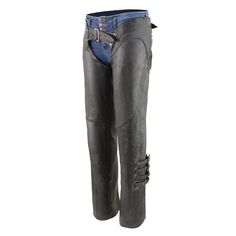 Milwaukee Leather MLL6520 Women’s 'Laced' Black Leather Motorcycle Chaps Features Made of Premium Naked Cowhide Leather Buckle Details Accent on Leg Area Zippered Thigh Pockets with Grommet Piping 4 Buckle Details Accent on Bottom Legs Lightweight Design with Satin Liner to the Knee Area Covered Side Zipper Entry Unhemmed-Cut to Your Height Adjustable Back Laces for Added Fit Genuine YKK Zippers - Known for Longevity and Durability Milwaukee Leather - Once You Have It, You Love It Chaps For Women, Mens Motorcycle Jackets, Motorcycle Chaps, Mens Riding Boots, Women Leather Vest, Leather Chaps, Mens Motorcycle Boots, Leather Jacket Men Style, Women's Motorcycle Boots