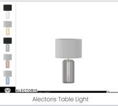 an image of a table lamp with different colors and sizes on the lampshade