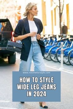 How To Style Wide Leg Jeans, Classic Fashion Looks, Wide Leg Outfit, Jeans Outfit For Work, Style Wide Leg Jeans, Jeans Outfit Spring, Wide Leg Jeans Outfit, Stile Casual Chic, Wide Leg Pants Outfit