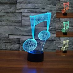 an illuminated musical note with music notes on it