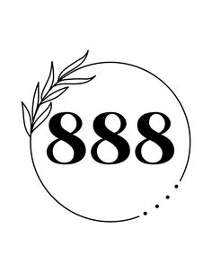 The number 888 in a simple floral wreath Money Angel Number, 888 Balance Tattoo, 888 Angel Number Tattoo, 888 Number, 888 Angel Number, 888 Angel, Balance Tattoo