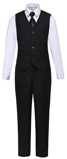 PRICES MAY VARY. Shirt - Material: 65% polyester, 35% cotton, Color: White Tie - Pre tied and Adjustable,Fully lined and easy to wear,Color coordinated Vest - Full Lining and Back with adjustable strap, Pockets:2 front, Buttons:3 front Pants - Pockets:Double side,Waist size:Adjustable button straps 4 Piece Boys Slim fit Suits,Reasonable Price You will Save Great Much This complete kids formal dress clothes consists of vest, pant, shirt and tie.
From the wedding halls to the streets. An ideal fit Kids Formal Dresses, Suit For Boys, Toddler Suits, Suit Stores, Wedding Halls, Kids Formal, Bearer Outfit, Ring Bearer Outfit, Toddler Pants