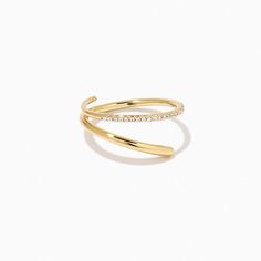 Versatile Ring – Uncommon James Minimalist Gold Diamond Ring With Double Band, Asymmetrical Ring, Uncommon James, Jewelry Product Shots, Jewelry Cleaner, Dream Jewelry, Cleaning Jewelry, Earring Necklace, Ring Necklace